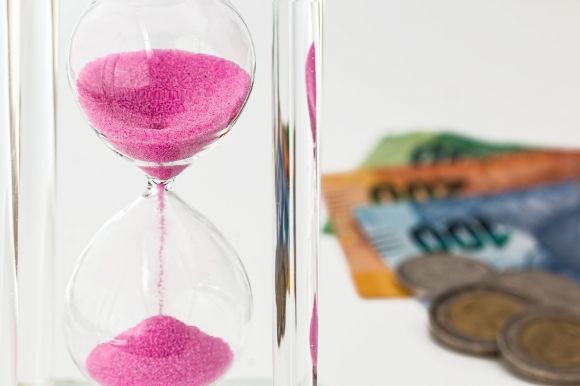 Investors - hourglass, money, time