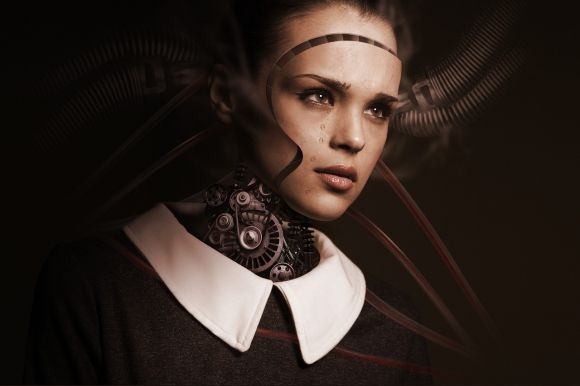 Ai - robot, woman, face